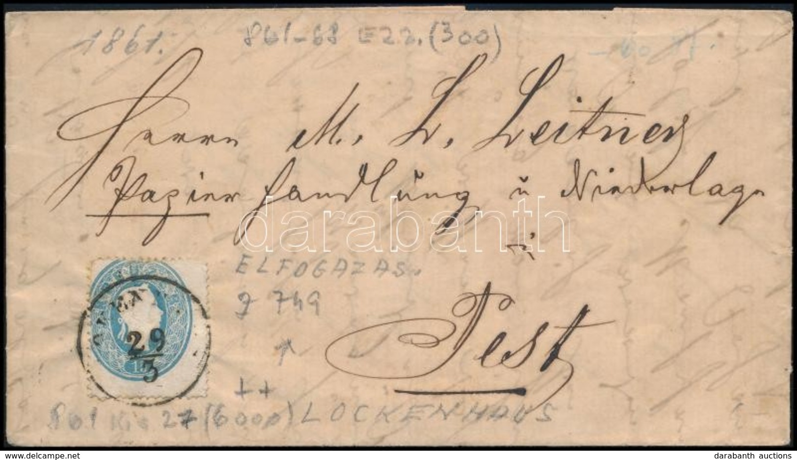 1861 Levél 15kr Bélyeggel 'LOCKEN(HAUS)' - Autres & Non Classés