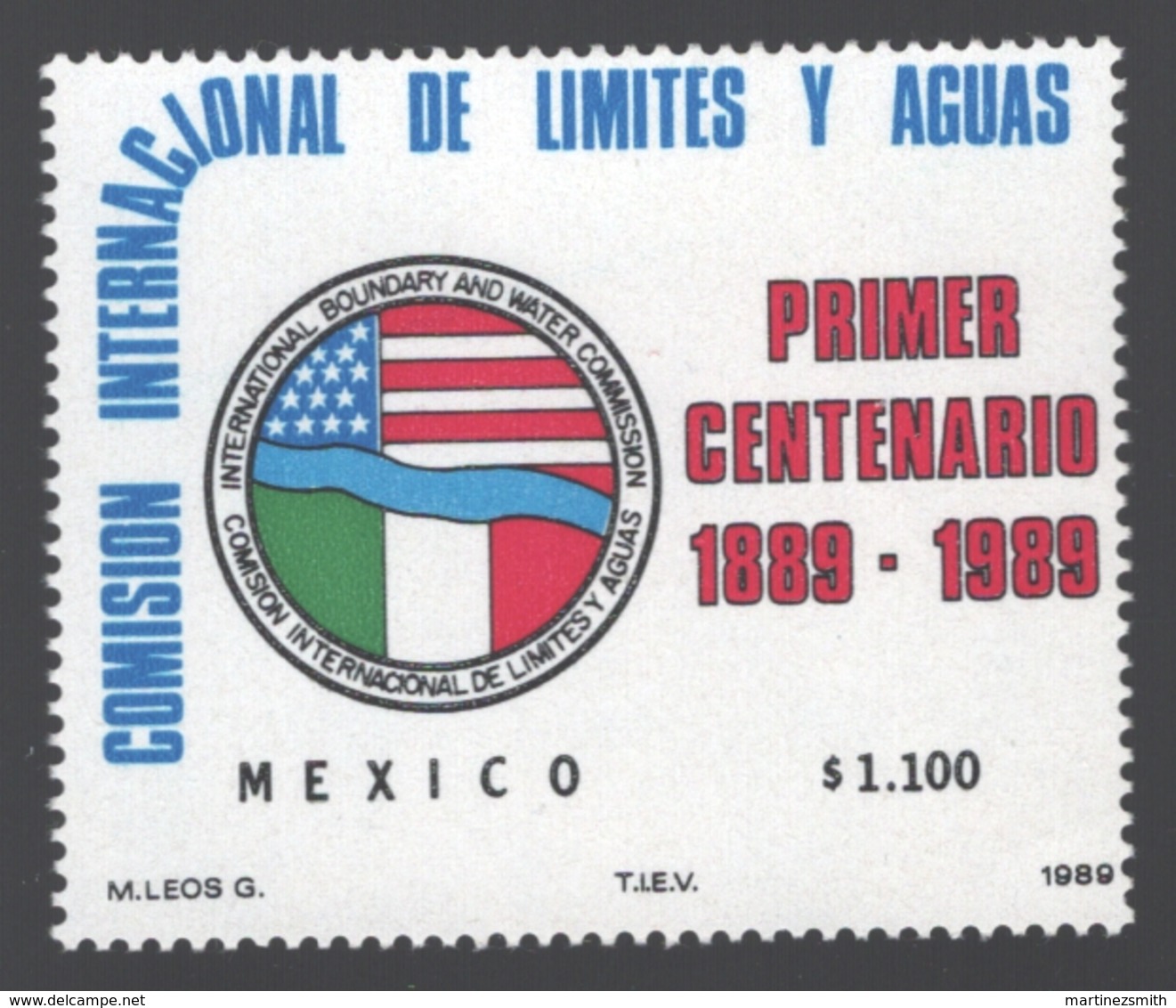 Mexico - Mexique 1989 Yvert 1278, Centenary Of The Creation Of The Comittee On Frontiers - MNH - Mexico