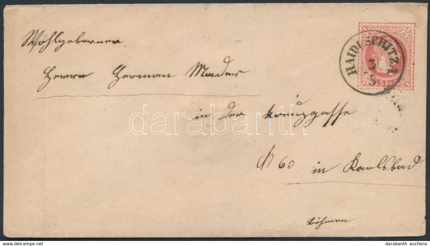 ~1867 5kr Díjjegyes Boríték / PS-cover 'HAIDUSCHITZA'  - 'KARLSBAD' - Autres & Non Classés