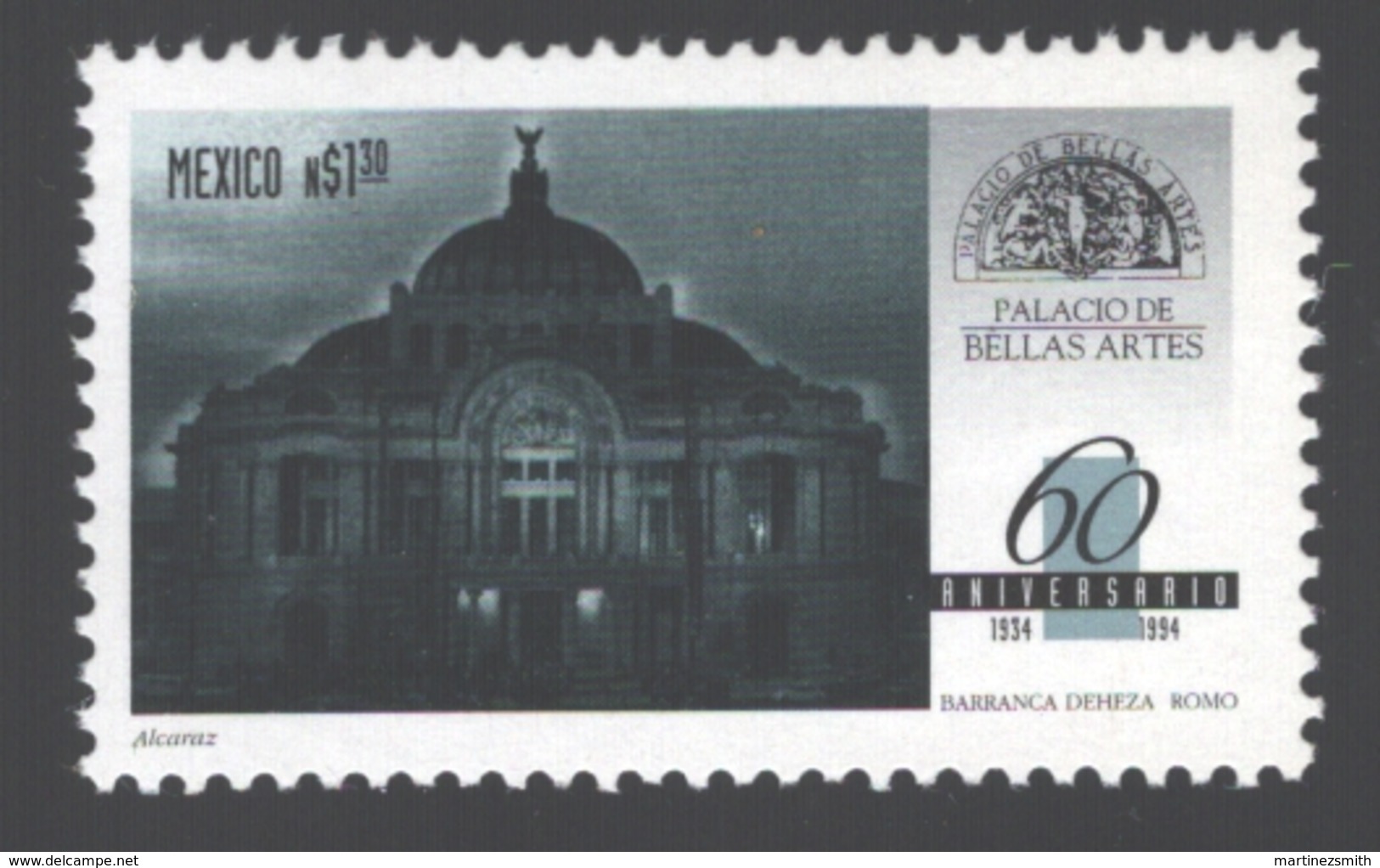 Mexico - Mexique 1994 Yvert 1570, 60th Anniversary Of The Palace Of Fine Arts Of Mexico - MNH - México