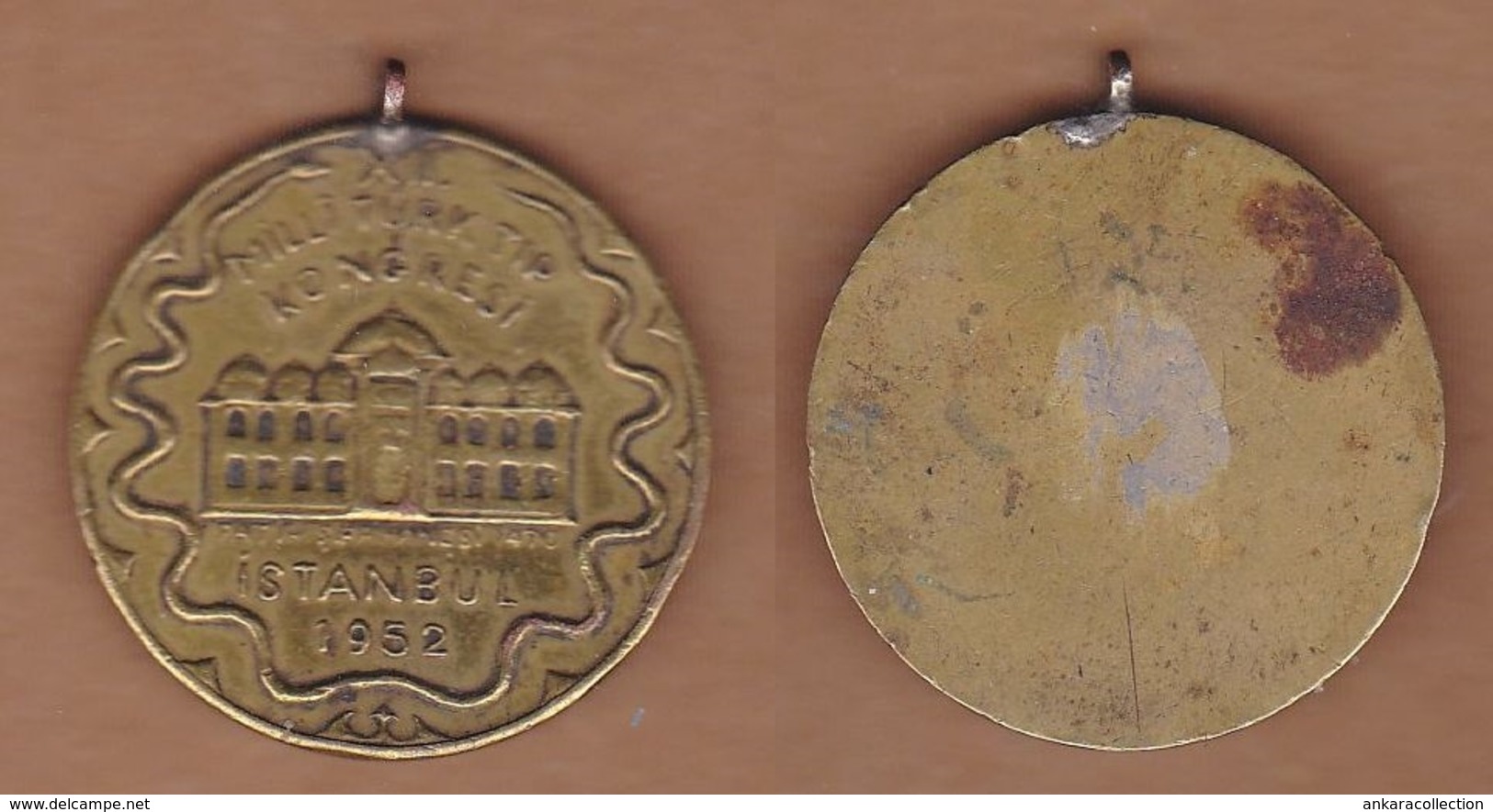 AC - XIIth NATIONAL MEDICAL CONGRESS TURKEY ISTANBUL 1952 COMMEMORATIVE BRONZE MEDAL - Medical & Dental Equipment