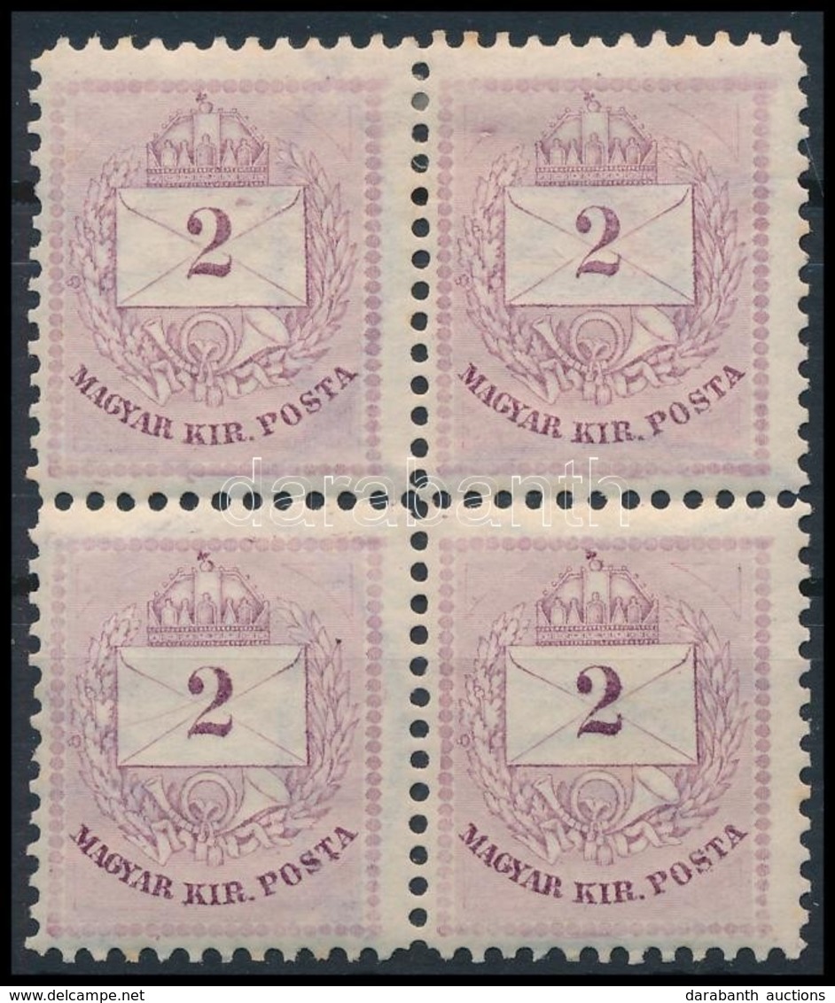 ** * 1881 2kr Négyestömb II-es Lemez, 11 1/2 Fogazással - Autres & Non Classés