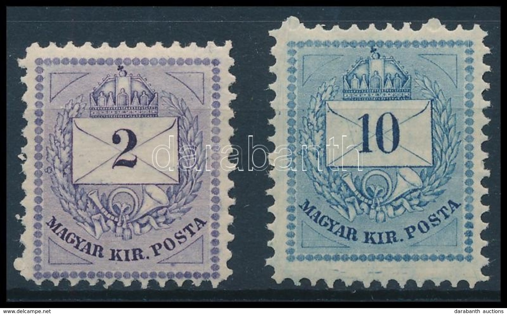 ** * 1881 2kr Palakék Falcos / Hinged + 10kr - Otros & Sin Clasificación