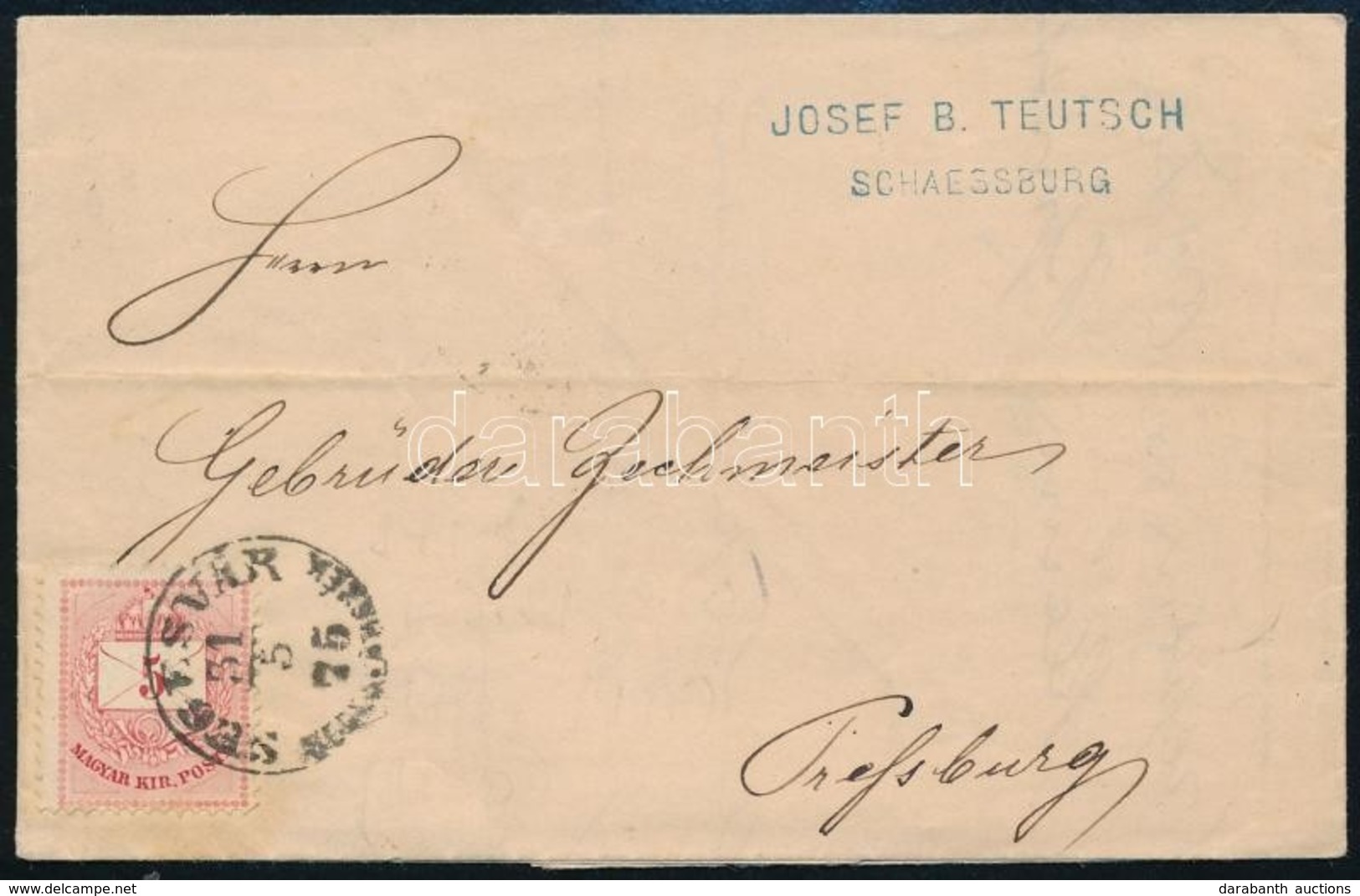 1875 5kr Levélen ,,SEGESVÁR SEGESVÁRSZÉK' - Pressburg - Otros & Sin Clasificación