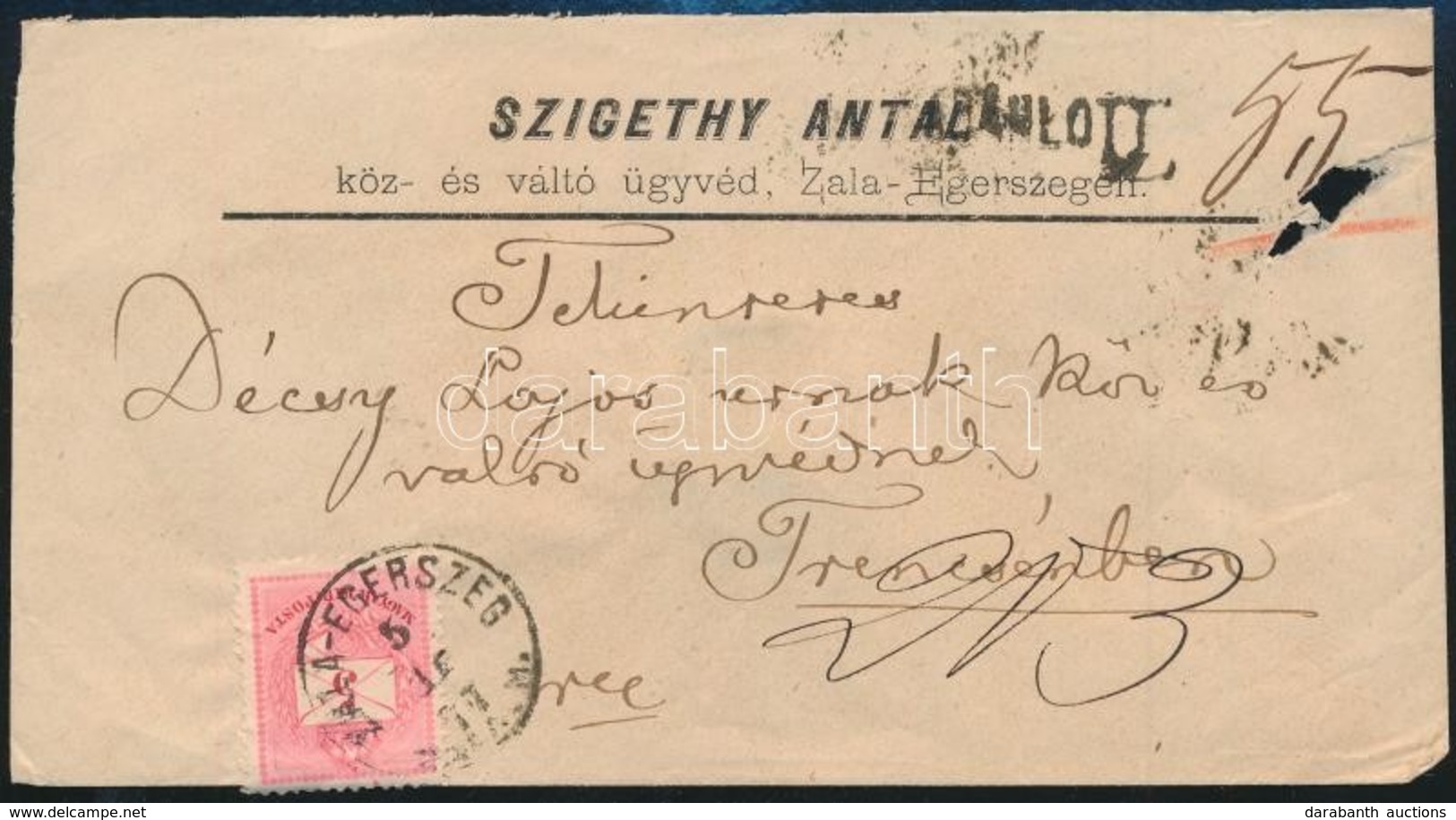 1877 5kr + Pár Ajánlott Levélen 'ZALA-EGERSZEG ZALA M.' - Otros & Sin Clasificación