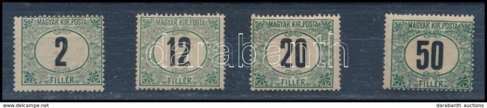 * 1905 Zöld Portó 'B' Sor 4 értéke 2. Vízjelállás - Autres & Non Classés
