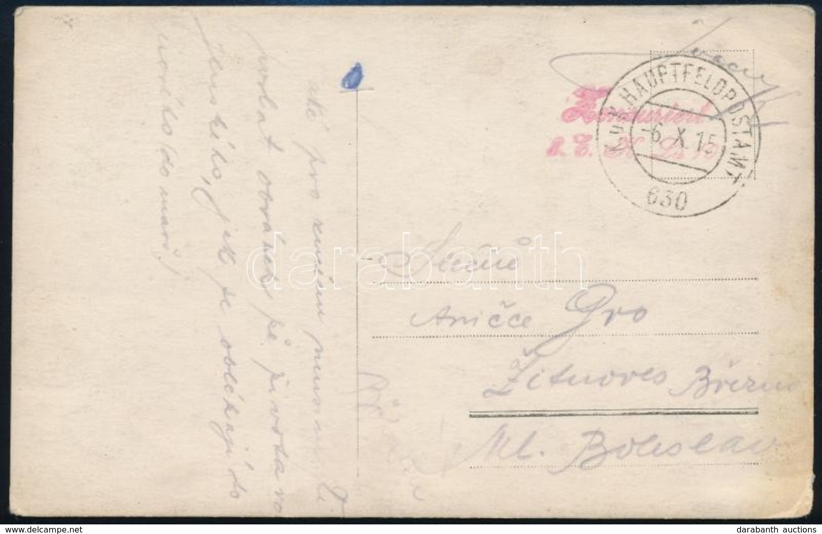 1915 Tábori Posta Képeslap / Field Postcard 'HP 630' - Otros & Sin Clasificación