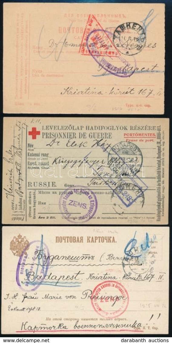 1915-1916 3 Db Orosz Hadifogoly Levelezőlap - Autres & Non Classés