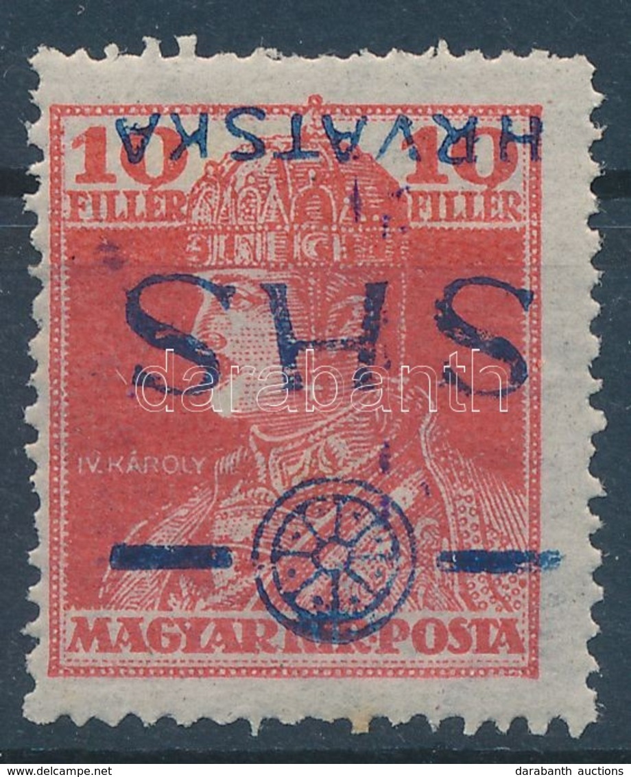 * 1918 Károly 10f Fordított Felülnyomással, Bodor Vizsgálójellel - Otros & Sin Clasificación