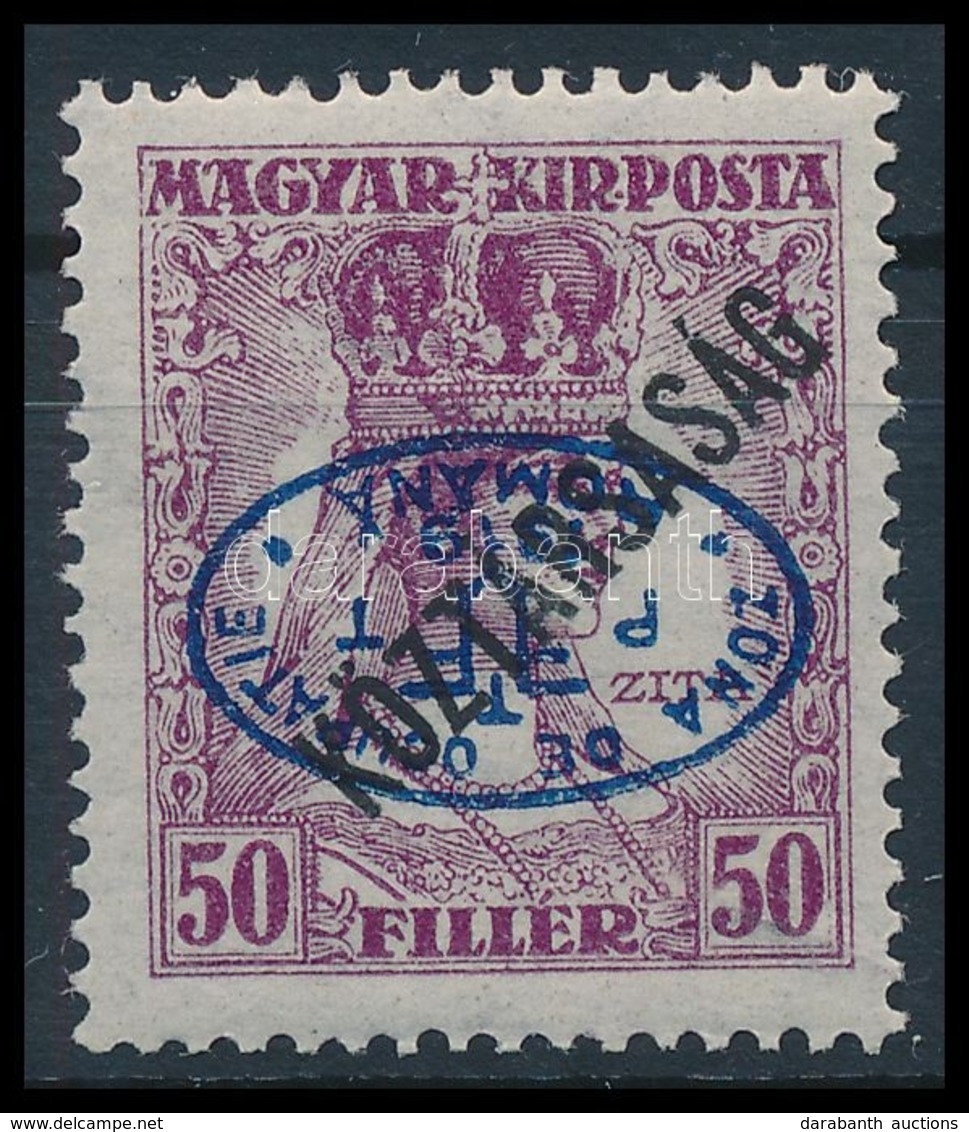 ** Debrecen I. 1919 Zita/Köztársaság 50f Fordított Felülnyomással, Garancia Nélkül (**55.000) - Otros & Sin Clasificación