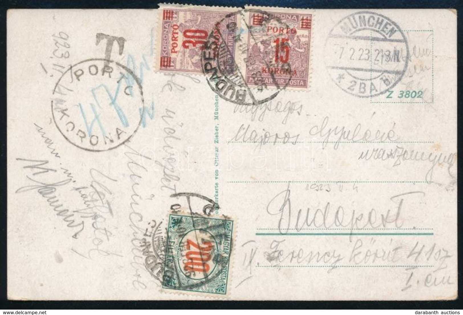1923 Képeslap 47K Portóval / Postcard With 47K Postage Due - Otros & Sin Clasificación