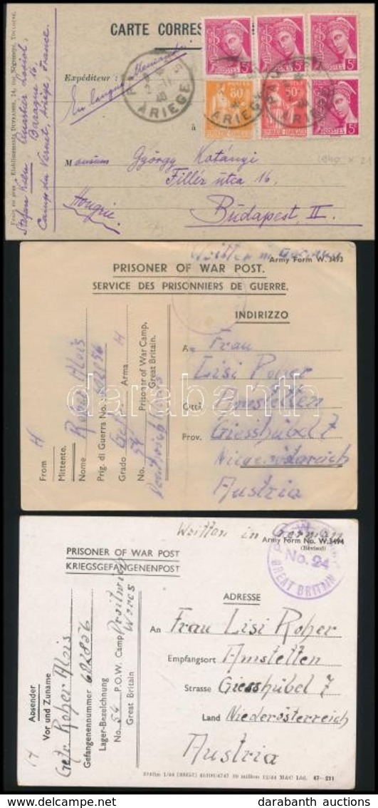 1941 6 Db II. Világháborús Katonai, Hadifogoly Képes és Levelezőlap (nyugat-európai) - Autres & Non Classés