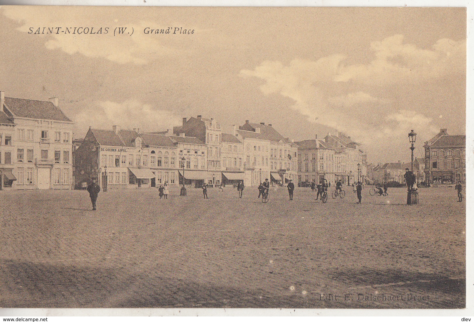 Sint-Niklaas - Saint-Nicolas (W.) - Grand'Place - Geanimeerd - 1910 - Sint-Niklaas