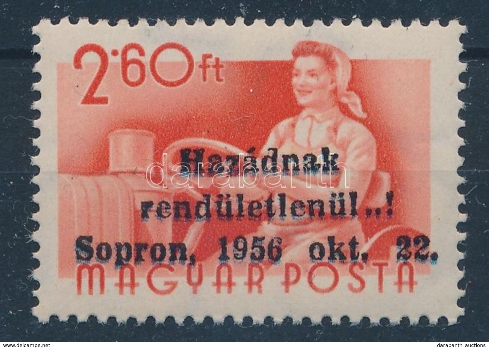 ** 1956 Sopron Munka 2,60Ft MEFESZ Sopron és Bévi Garanciabélyegzéssel - Autres & Non Classés