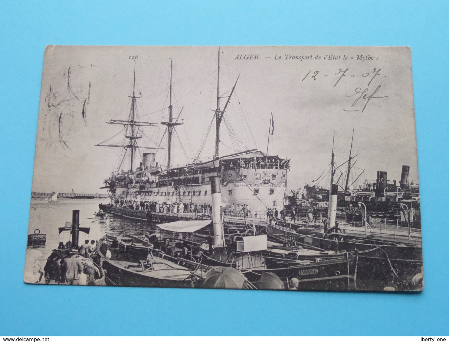 Le Transport De L'Etat Le " MYTHO " > Alger ( ) Anno 1907 ( Zie / See / Voir Photo ) ! - Passagiersschepen