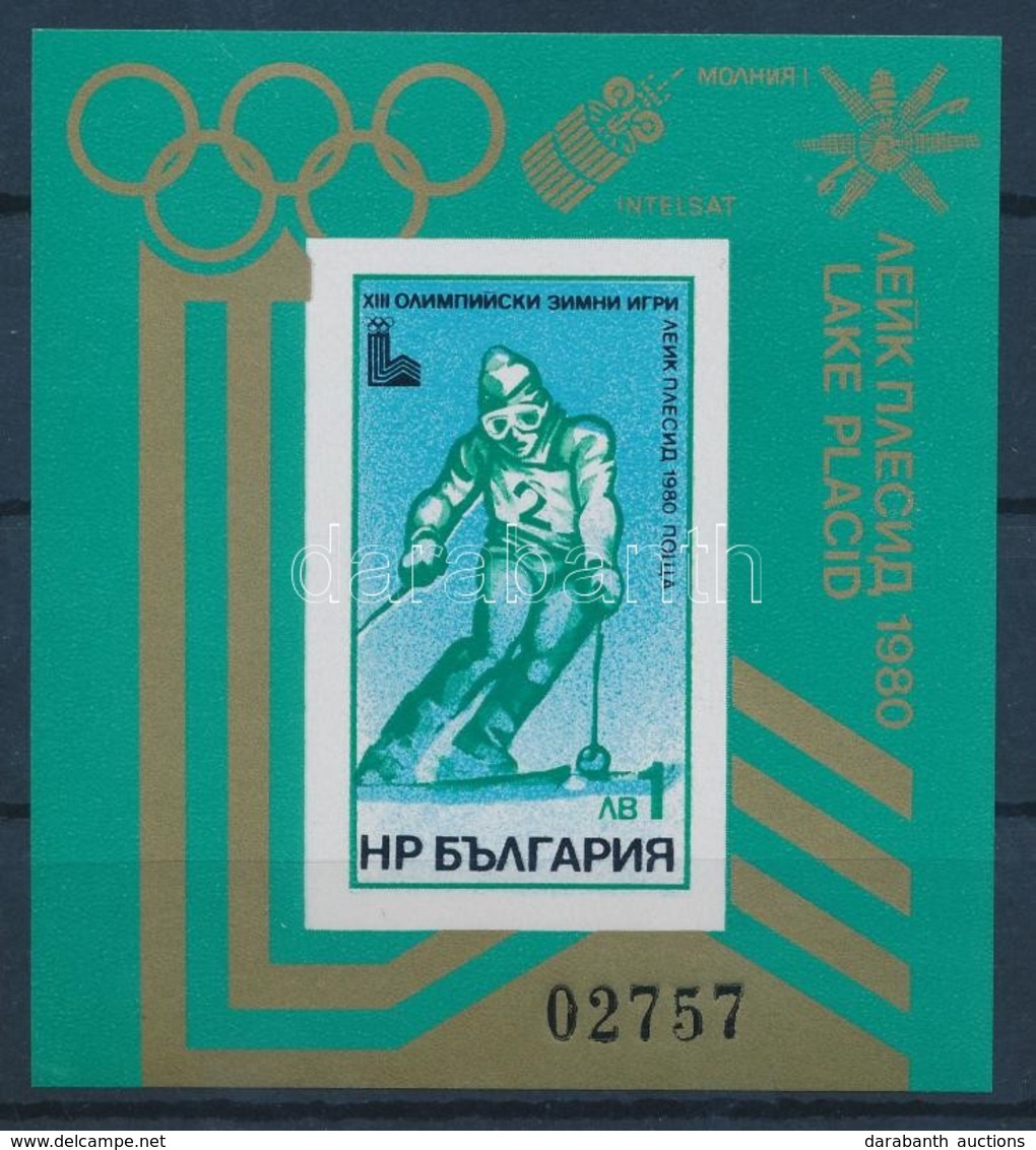 ** 1980 Téli Olimpia Blokk Felülnyomással Mi 95 - Autres & Non Classés