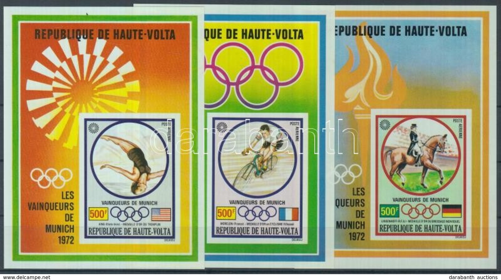 ** 1972 Olimpiai Aranyérmesek Vágott Blokksor Mi 6-8 - Otros & Sin Clasificación