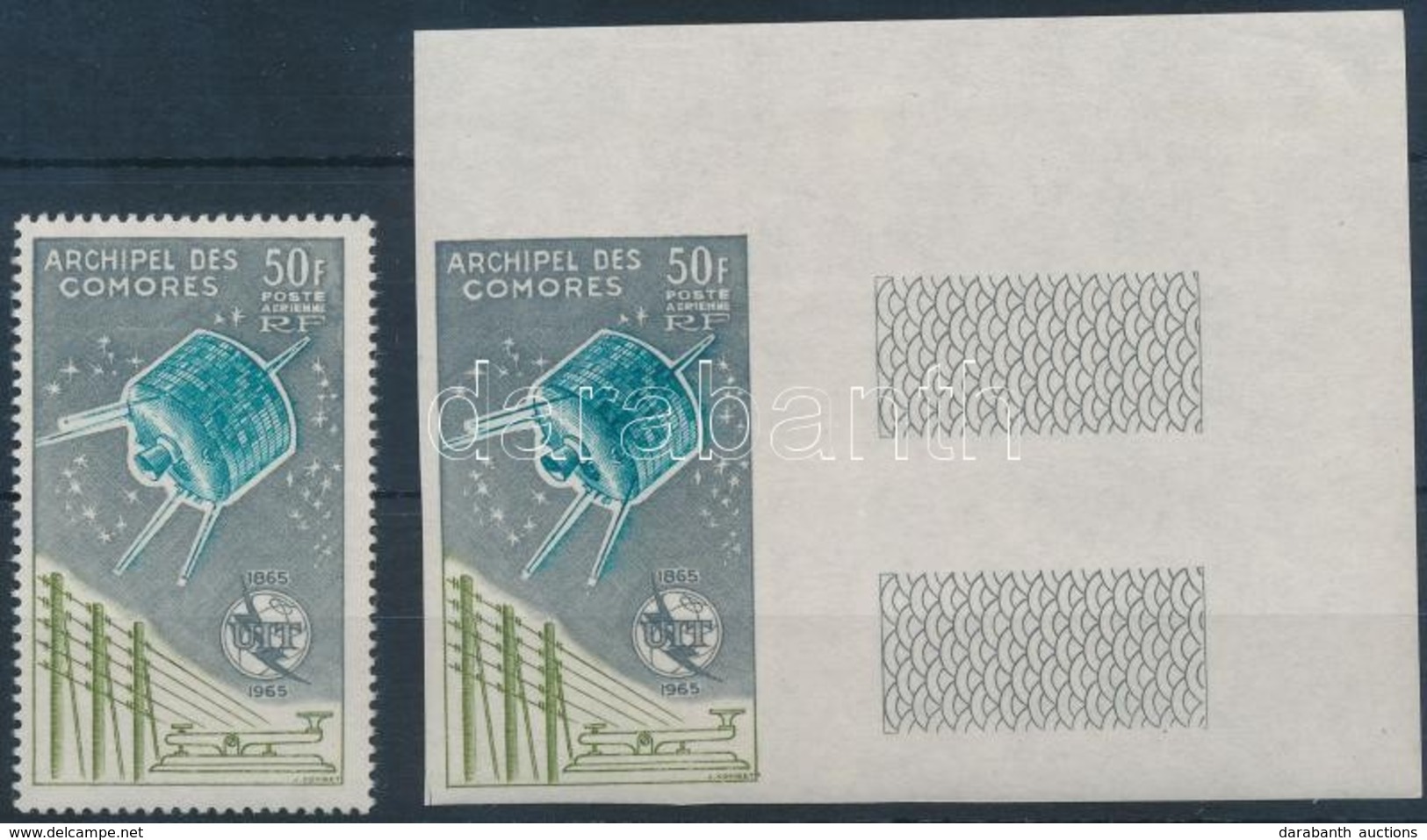 ** 1965 100 éves A Nemzetközi Távközlési Unió Mi 67 Fogazott és ívsarki Jobb Oldali üres Mezős Vágott Bélyeg / Perforate - Andere & Zonder Classificatie