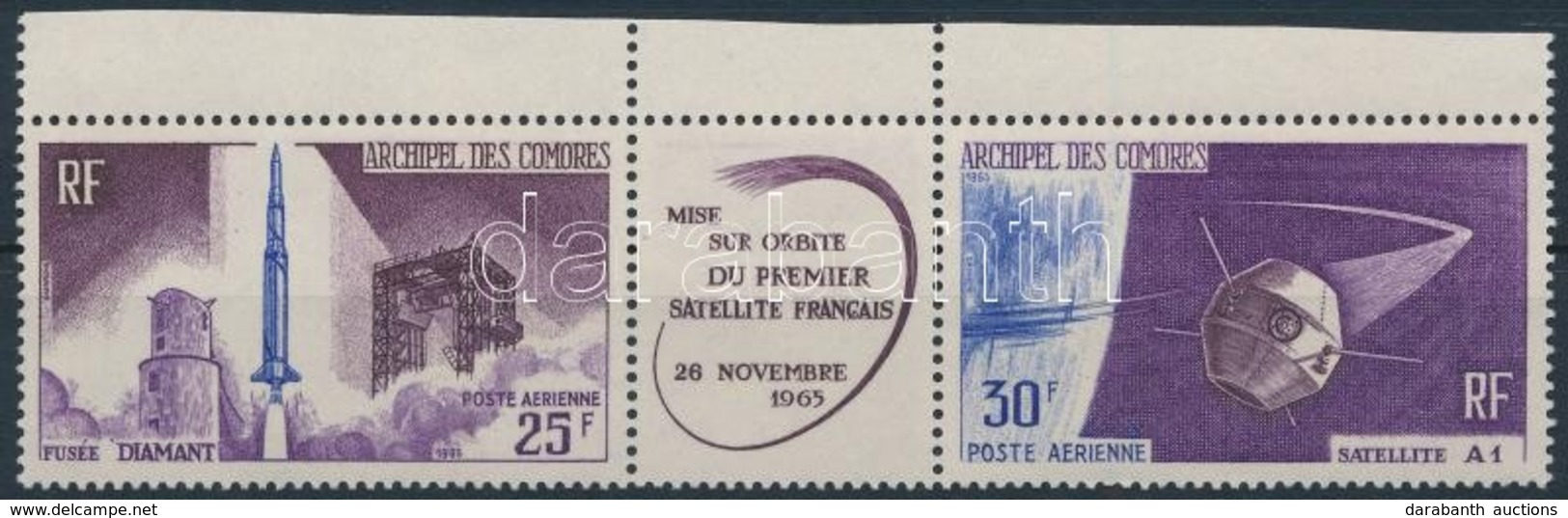 ** 1966 Első Francia Műhold A Világűrben Hármascsík,
First French Satellite In Space Stipe Of 3
Mi 72-73 - Otros & Sin Clasificación