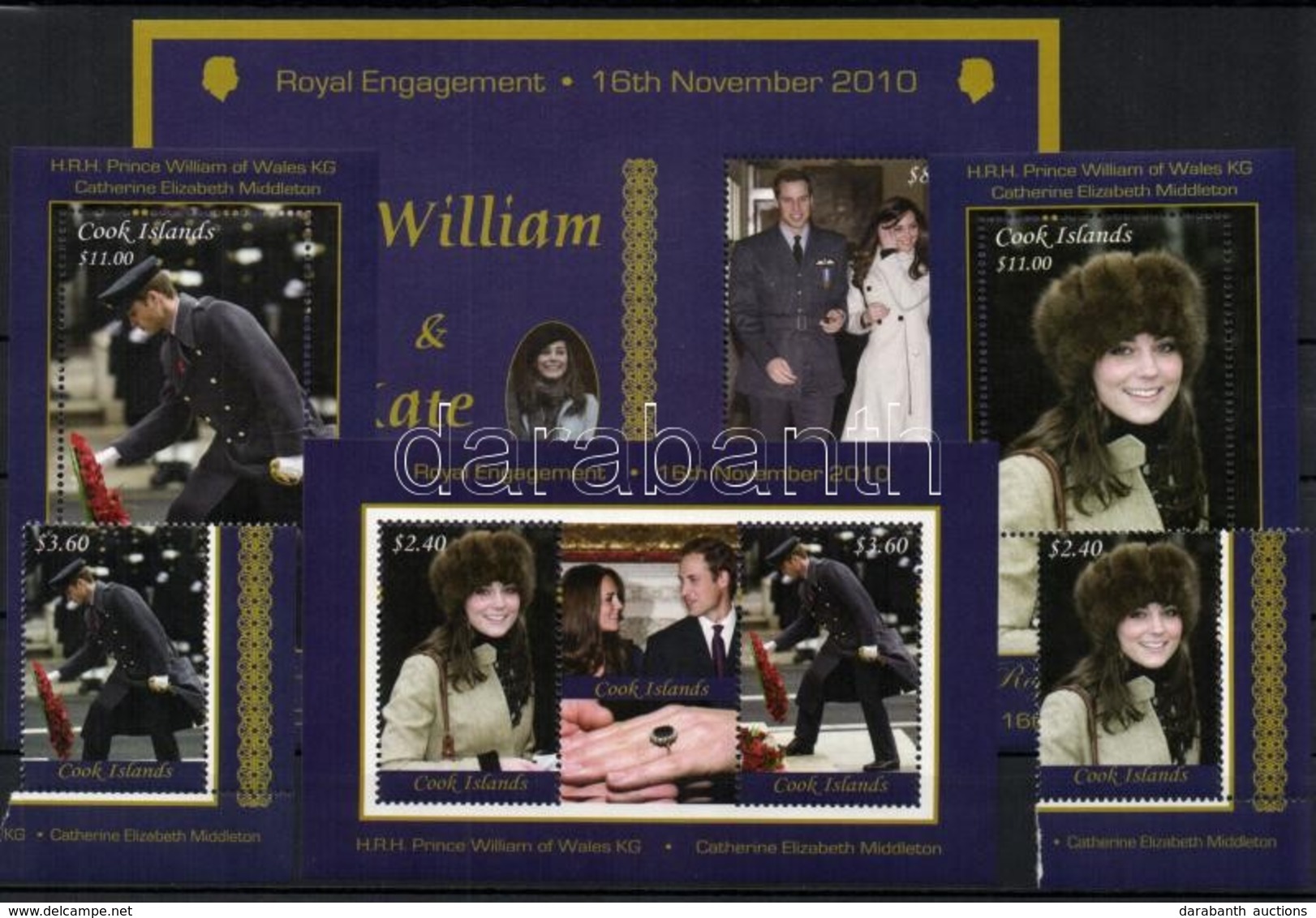 ** 2011 William Herceg és Kate Middleton - Királyi Eljegyzés Sor Mi 1683-1684 + 4 Klf Blokk Mi 223-226 - Altri & Non Classificati