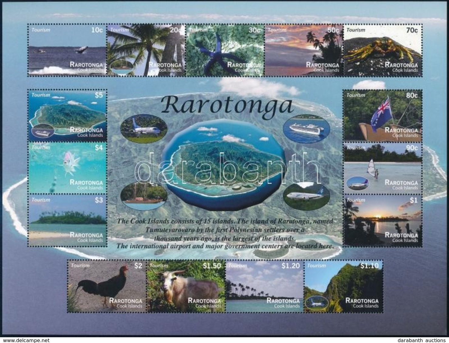 ** 2011 Rarotonga Látképek Kisív Mi 28-42 - Otros & Sin Clasificación