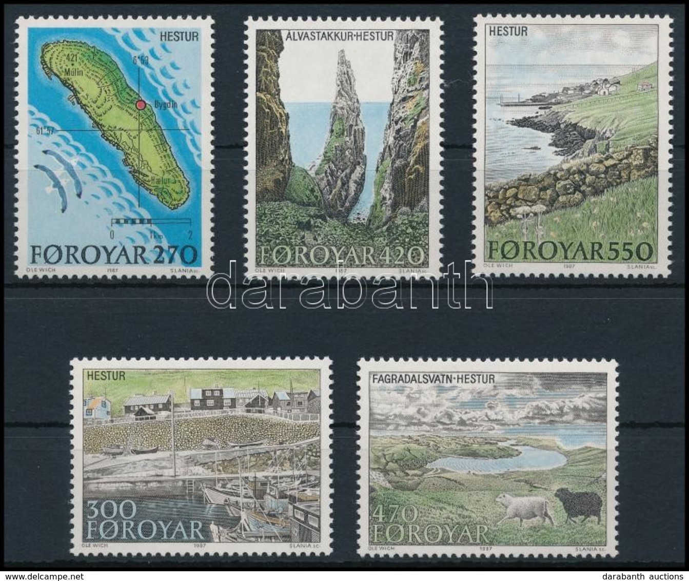 ** 1987 Hestur Sziget Sor,
Hestur Island Set
Mi 154-158 - Sonstige & Ohne Zuordnung