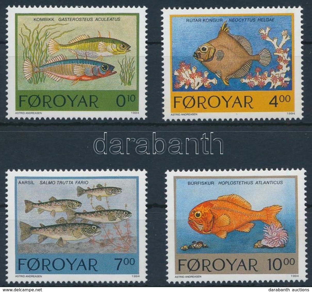 ** 1994 Halak Sor,
Fishes Set
Mi 256-259 - Autres & Non Classés