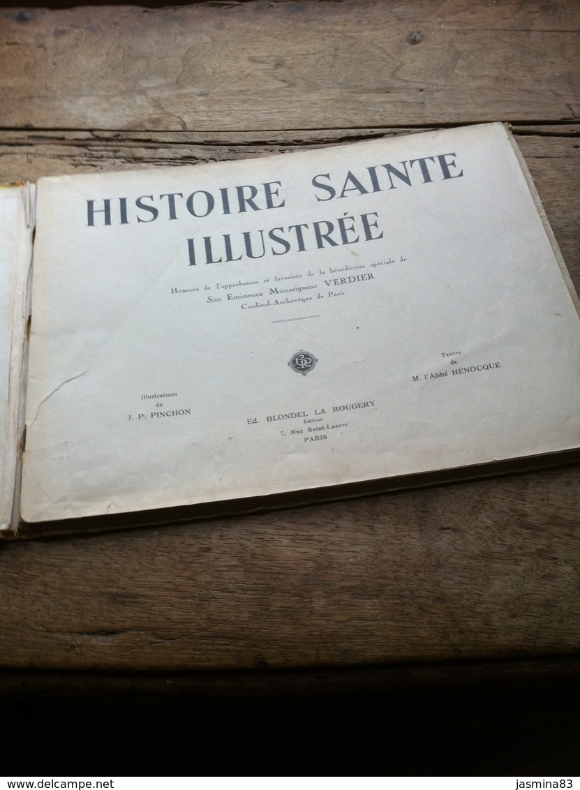 Histoire Sainte Illustrée Livre De 48 Pages De 24,5 Cm Sur 31 Cm De 1934 - Religion & Esotérisme