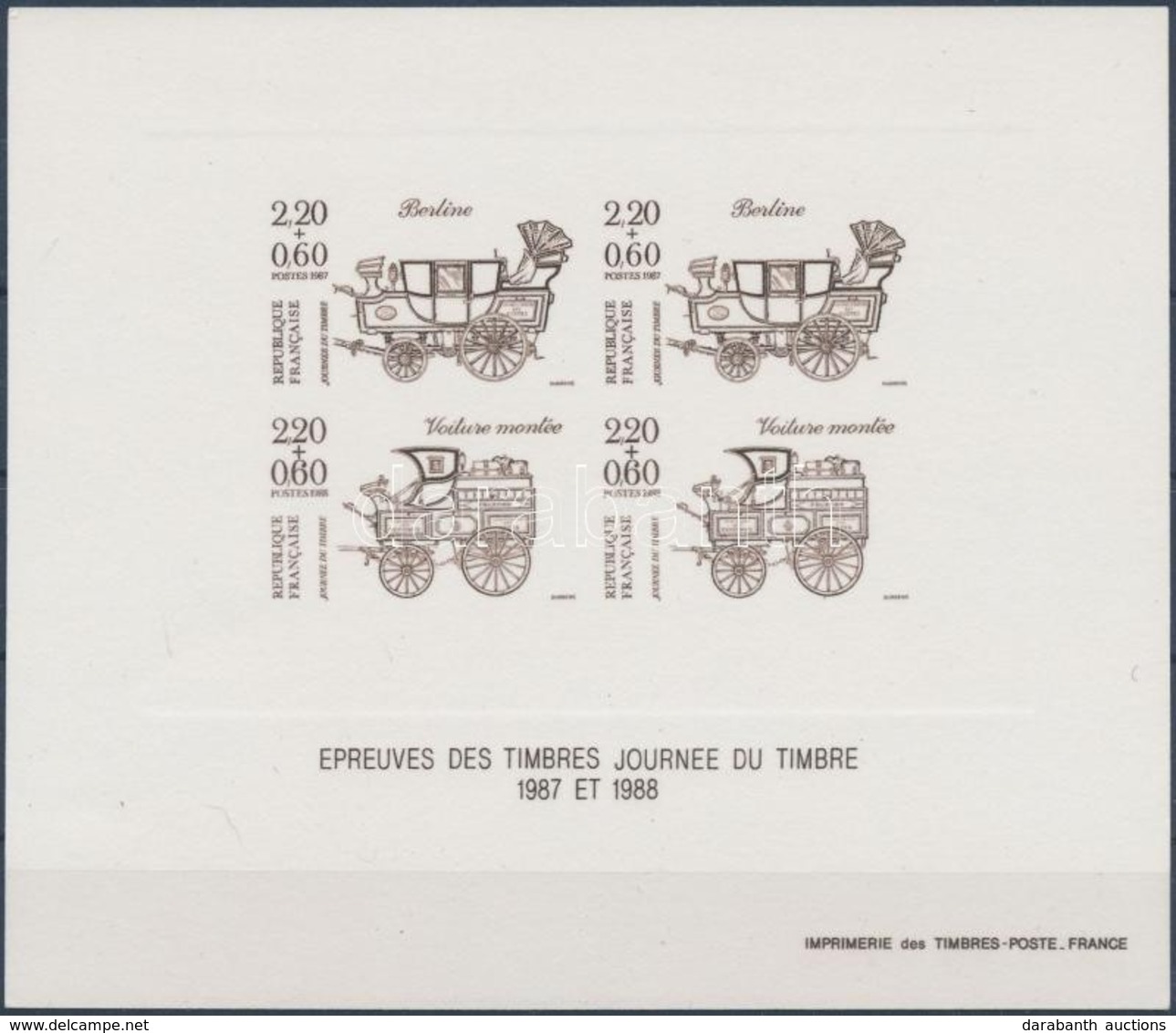 ** 1988 Bélyegnap Epreuve De Luxe Blokk Mi 2600 + 2662 - Altri & Non Classificati