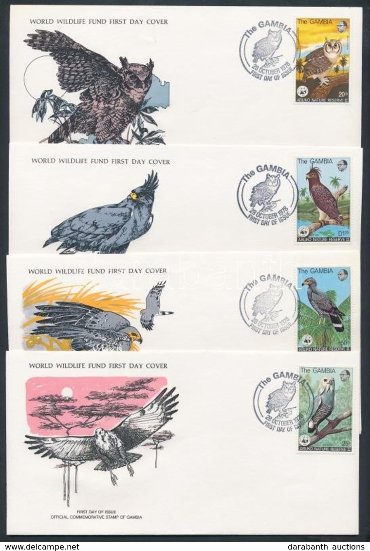 1978 WWF: Abuko Természetvédelmi Terület; Madarak Sor Mi 374-377 FDC - Otros & Sin Clasificación