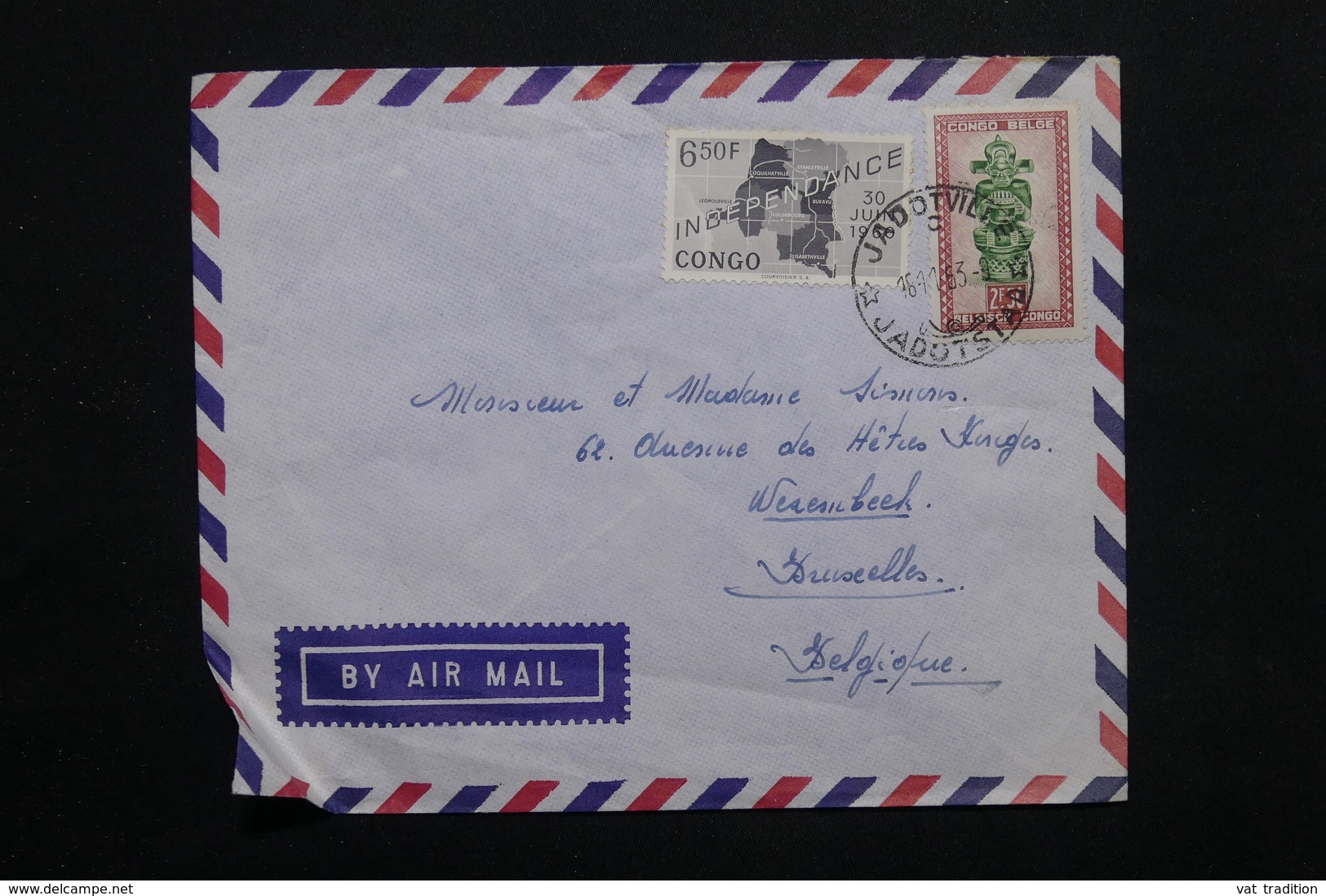 CONGO - Enveloppe De Jadotville  Pour Bruxelles En 1963 , Affranchissement Plaisant - L 25109 - Autres & Non Classés