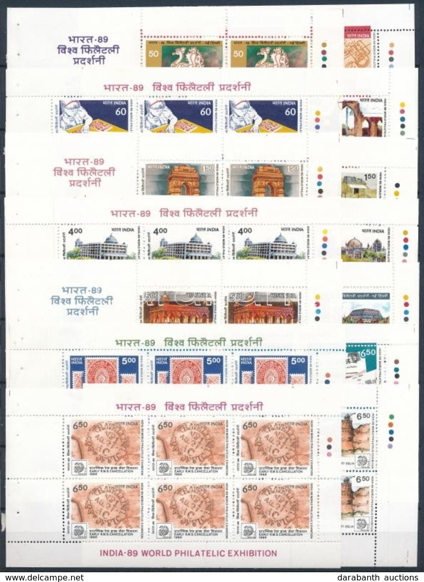 ** 1987-1989 India 89 Bélyegkiállítás 14 Különféle Füzetlap / 14 Different Booklet Panes - Autres & Non Classés