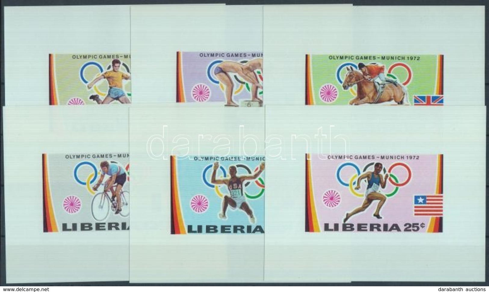 ** 1972 Müncheni Nyári Olimpia Sor Vágott Blokkformában Mi 826 B-831 B - Autres & Non Classés