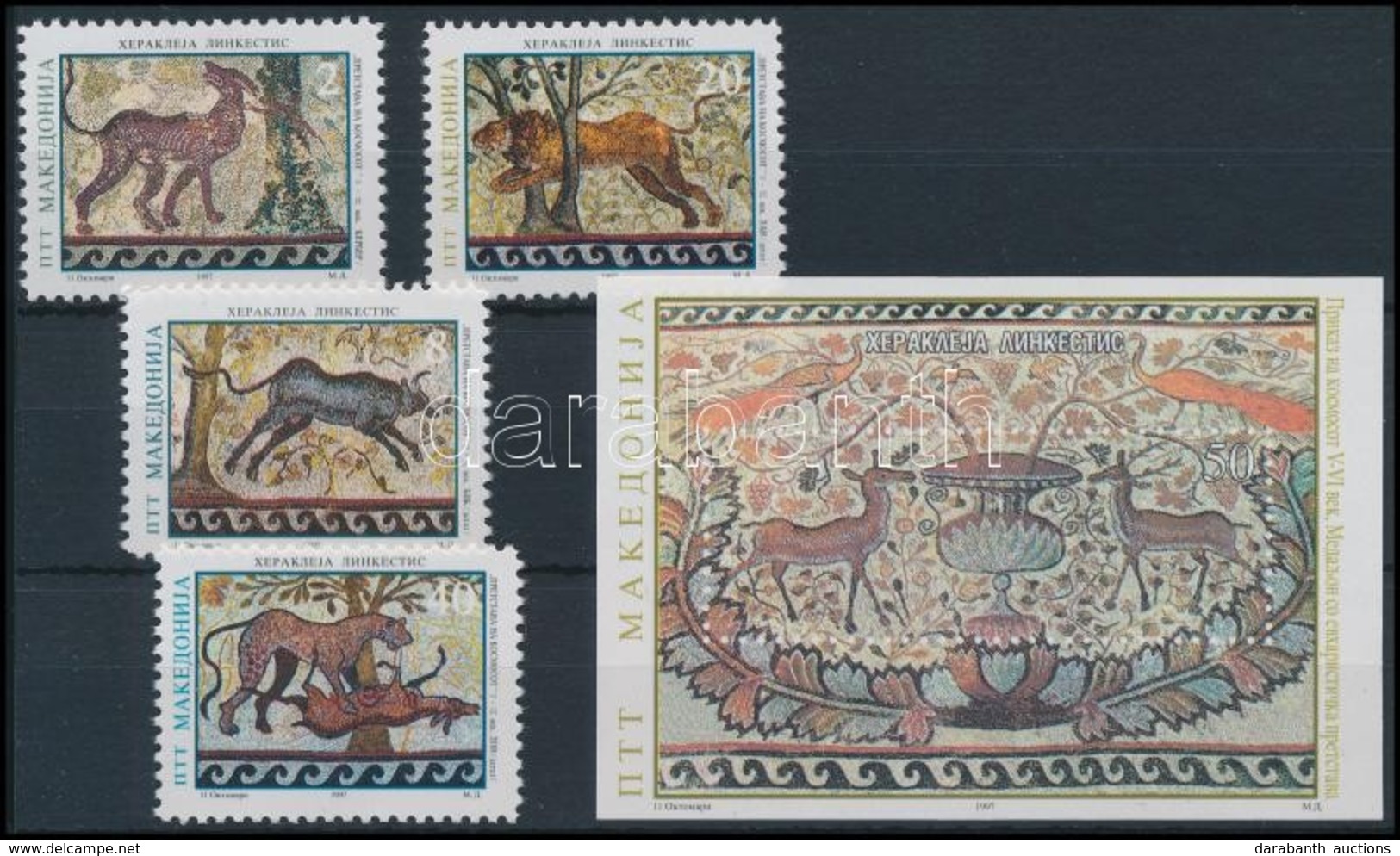 ** 1997 Archeológia Sor + Blokk,
Archeology Set + Block
Mi 95-98 + 5 - Autres & Non Classés