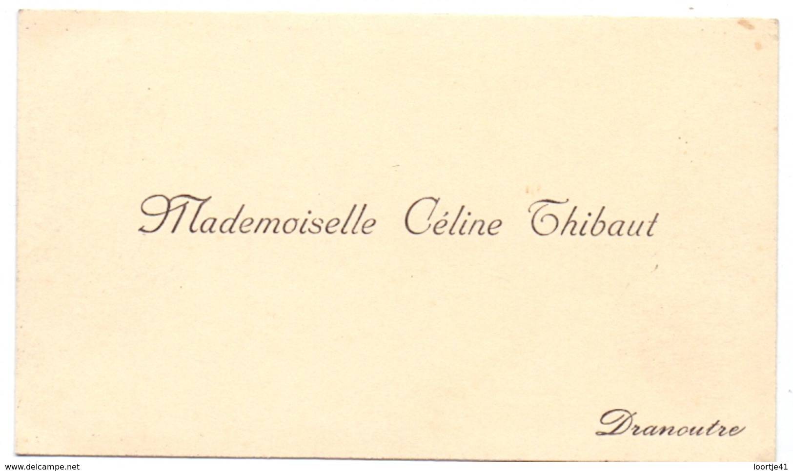 Visitekaartje - Carte Visite - Mademoiselle Céline Thibaut - Dranouter - Tarjetas De Visita