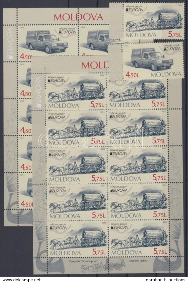 ** 2013 Europa CEPT Postai Járművek ívszéli Sor + Kisívpár Mi 829-830 - Otros & Sin Clasificación