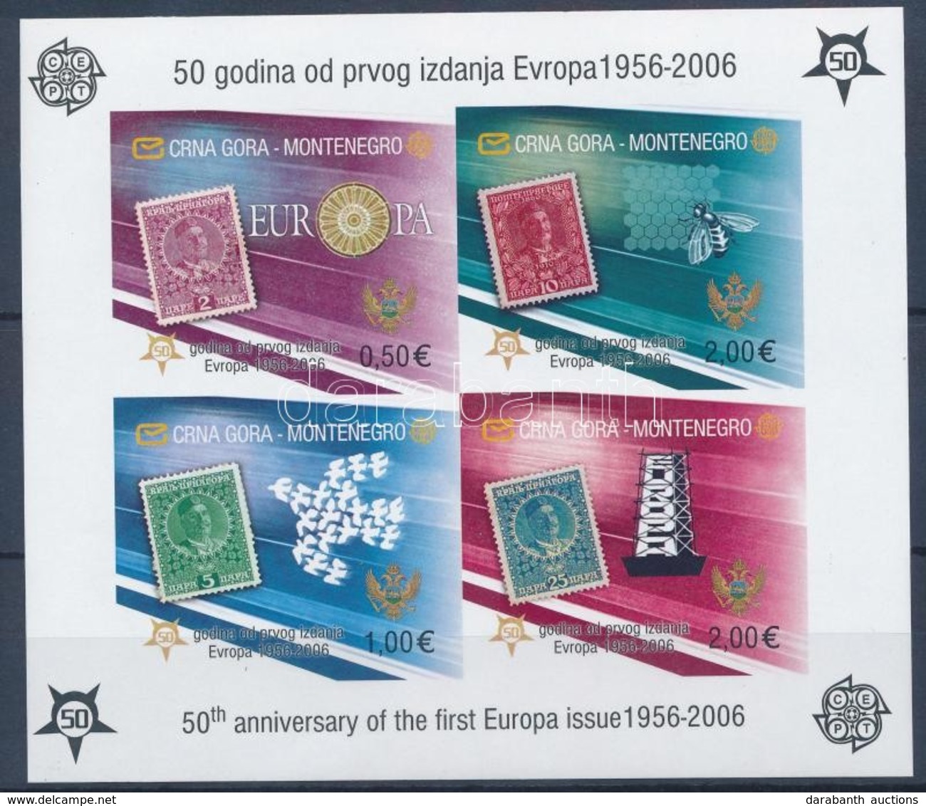 ** 2006 50 éves Az Europa CEPT Bélyeg Blokk Mi 2 B - Autres & Non Classés