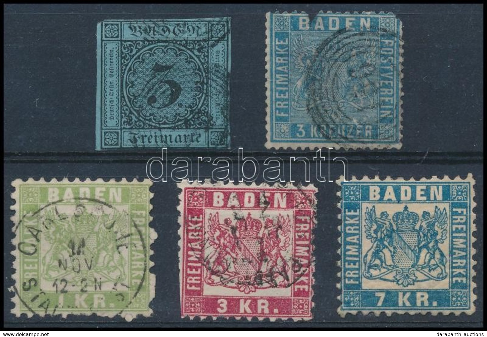 O 1858-1868 Mi 8, 10, 23, 24, 25 (foghiány, Sérülések) (Mi EUR 111,-) - Autres & Non Classés