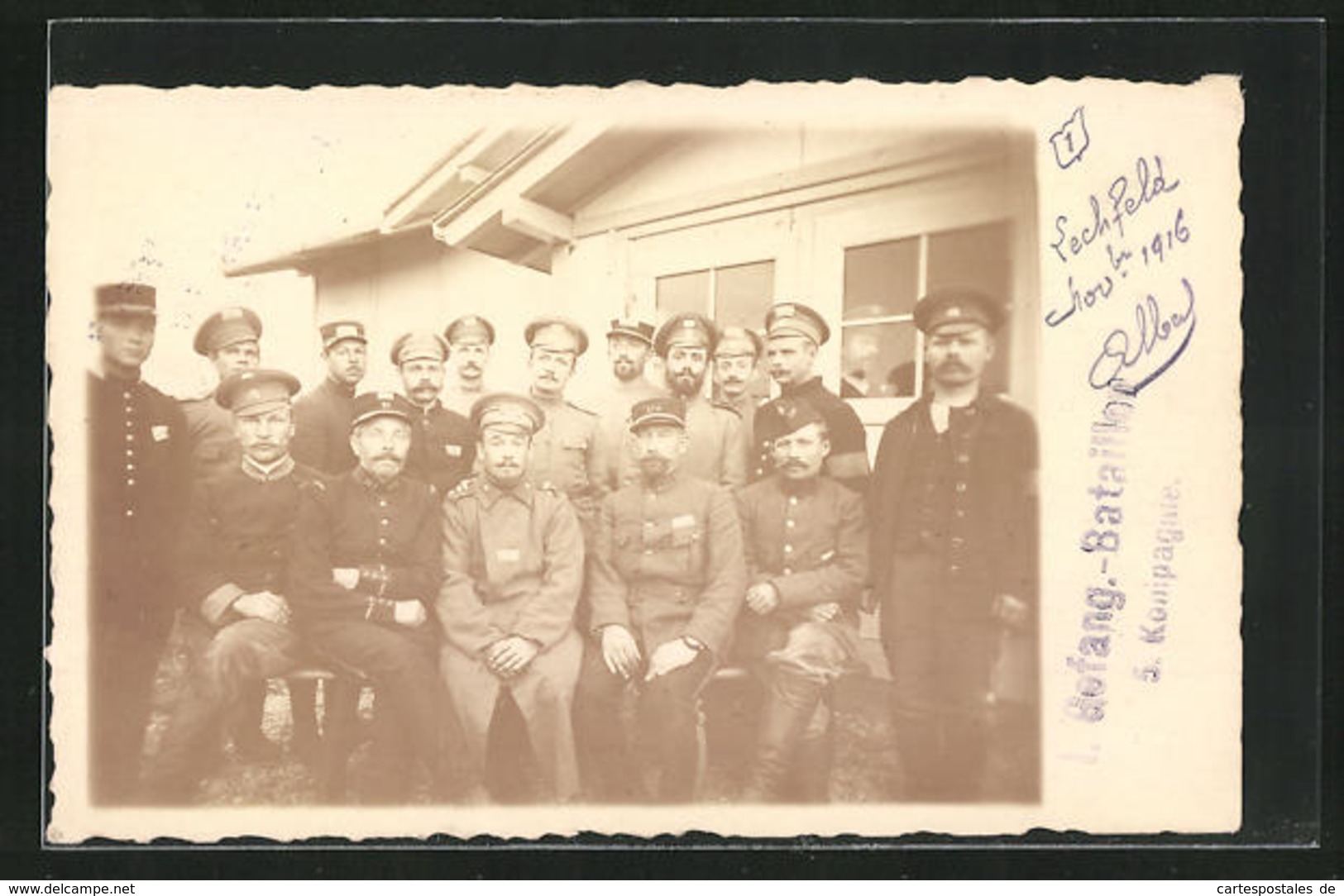 AK Lager Lechfeld, Gruppenbild Mit Kriegsgefangenen - Guerre 1914-18