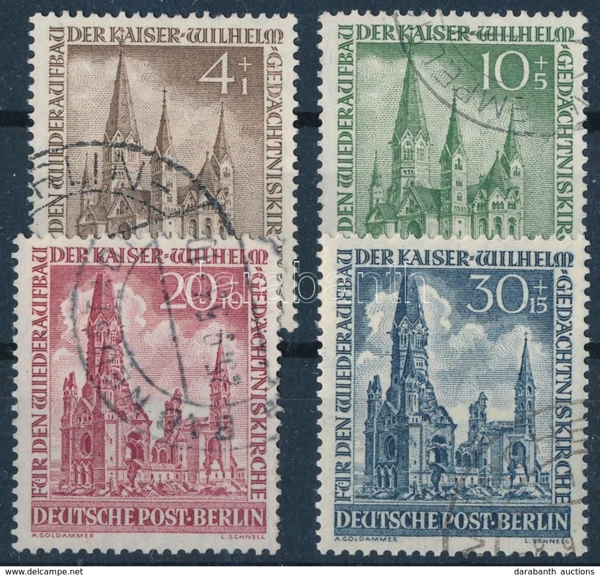 O 1953 A Vilmos Császár-templom újjáépítése Sor Mi 106-109 (Mi EUR 230.-) - Sonstige & Ohne Zuordnung