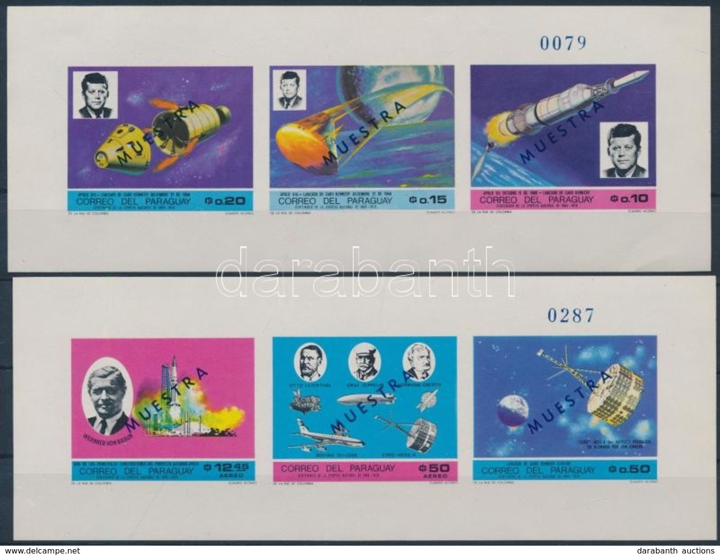 ** 1969 Űrkutatás; Kennedy 2 Blokk Mi 121 + 123 MINTA - Otros & Sin Clasificación