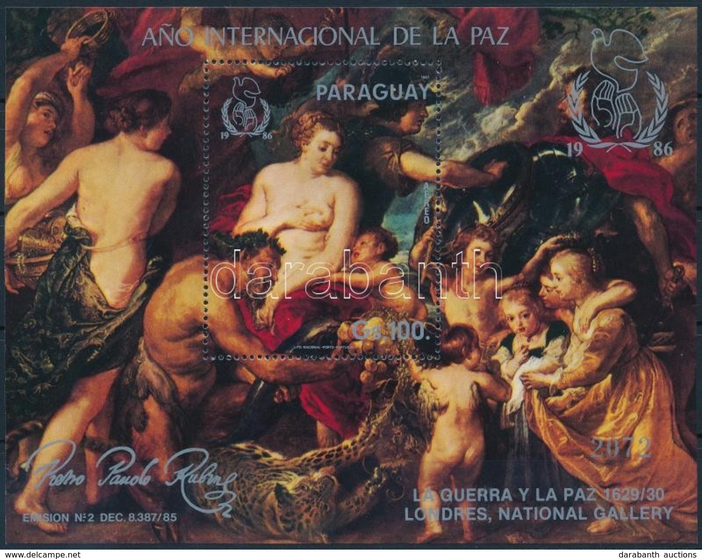 ** 1987 Rubens Festmény Blokk,
Rubens Painting Block
Mi 440 - Otros & Sin Clasificación