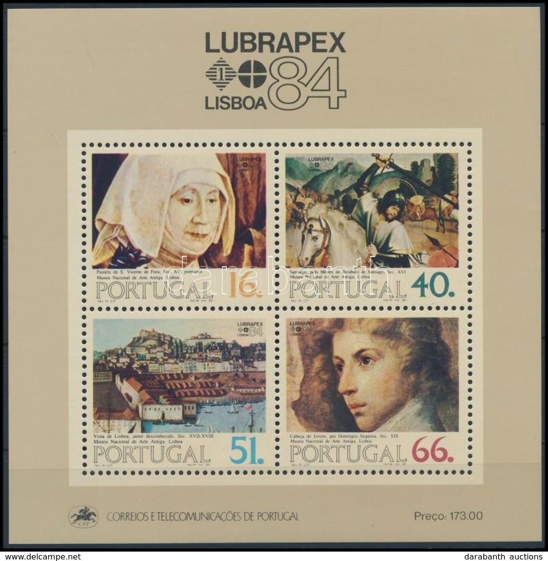 ** 1984 Portugál-brazil Bélyegkiállítás LUBRAPEX: Lisszabon Blokk,
Portuguese-Brazilian Stamp Exhibition LUBRAPEX: Lisbo - Autres & Non Classés