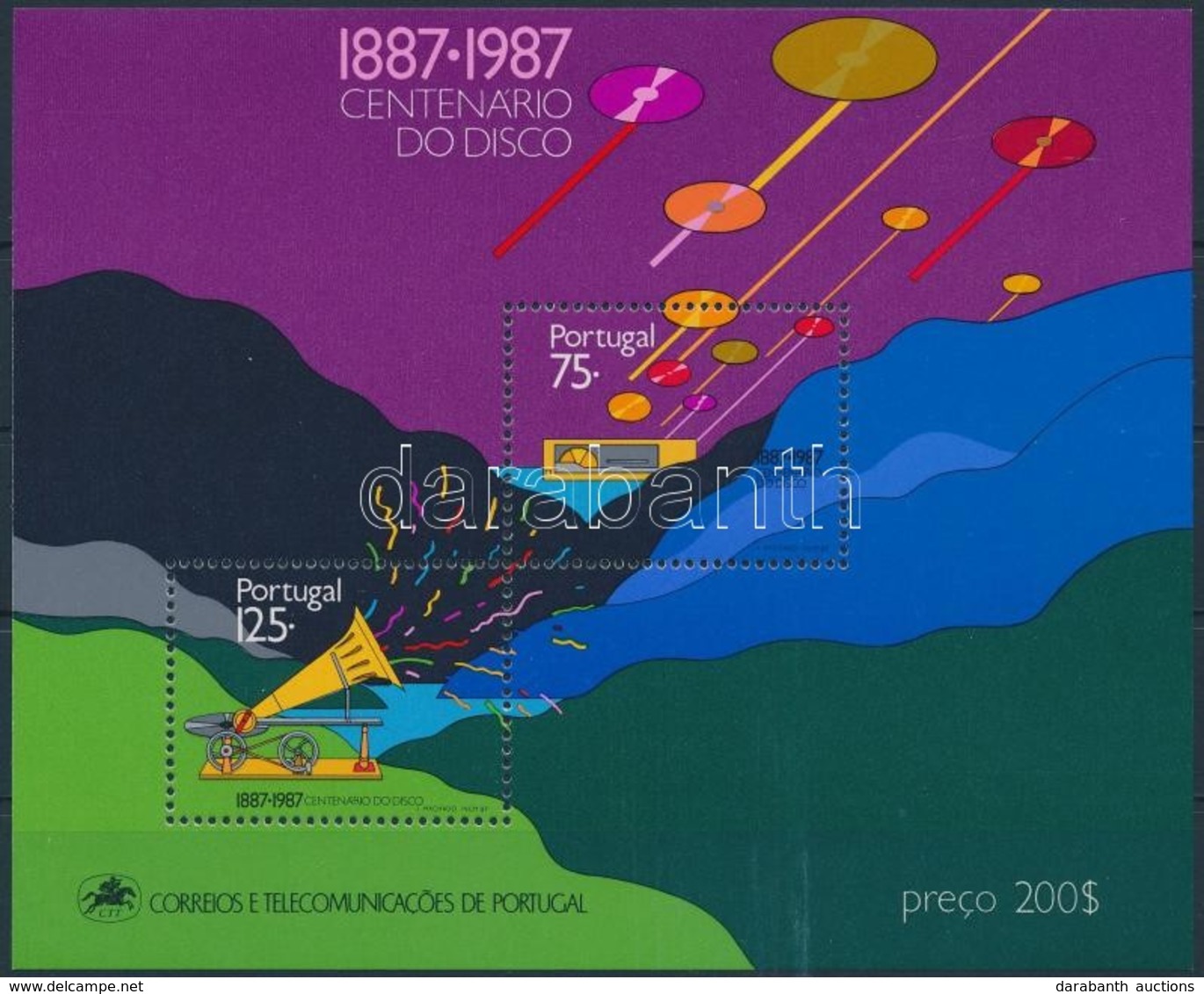 ** 1987 100 éves A Hanglemez Blokk,
Centenary Of The Record Block
Mi 55 - Sonstige & Ohne Zuordnung