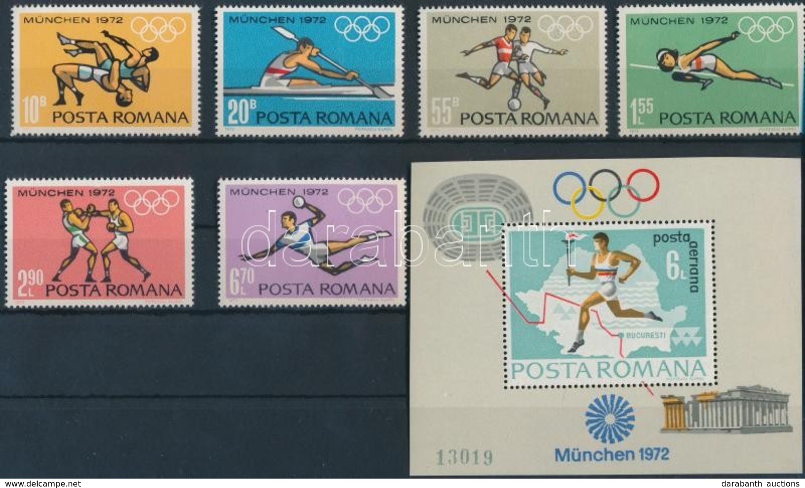 ** 1972 Müncheni Nyári Olimpia Sor Mi 3012-3017 + Blokkpár 93-94 - Otros & Sin Clasificación