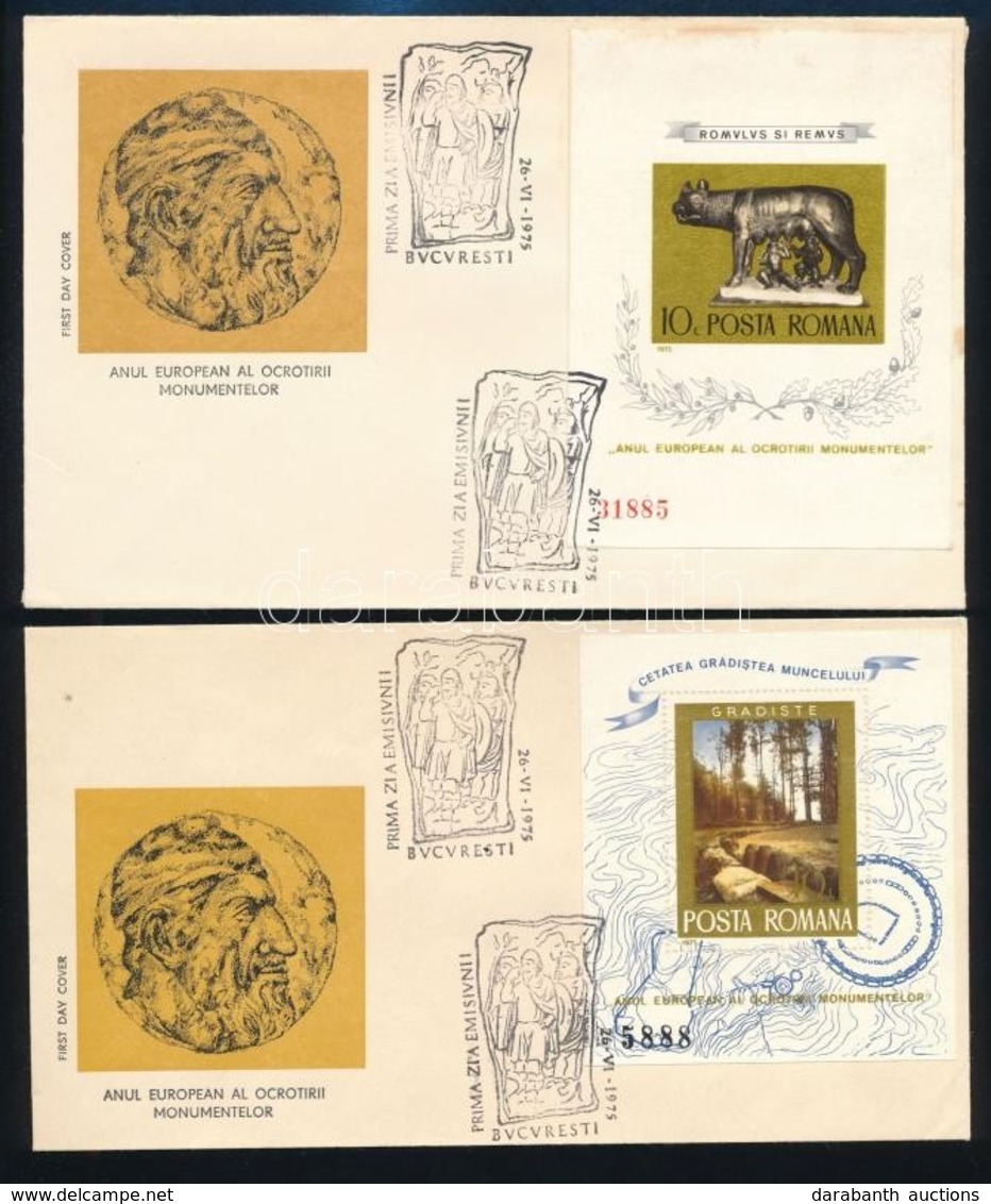 ** 1975 Műemlékvédelem Blokkpár Mi 121-122 2 Db FDC-n - Otros & Sin Clasificación