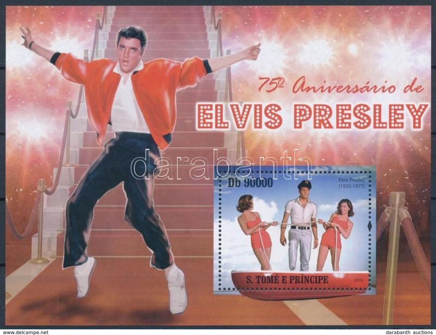 ** 2010 75 éve Született Elvis Presley Blokk Mi 750 - Otros & Sin Clasificación