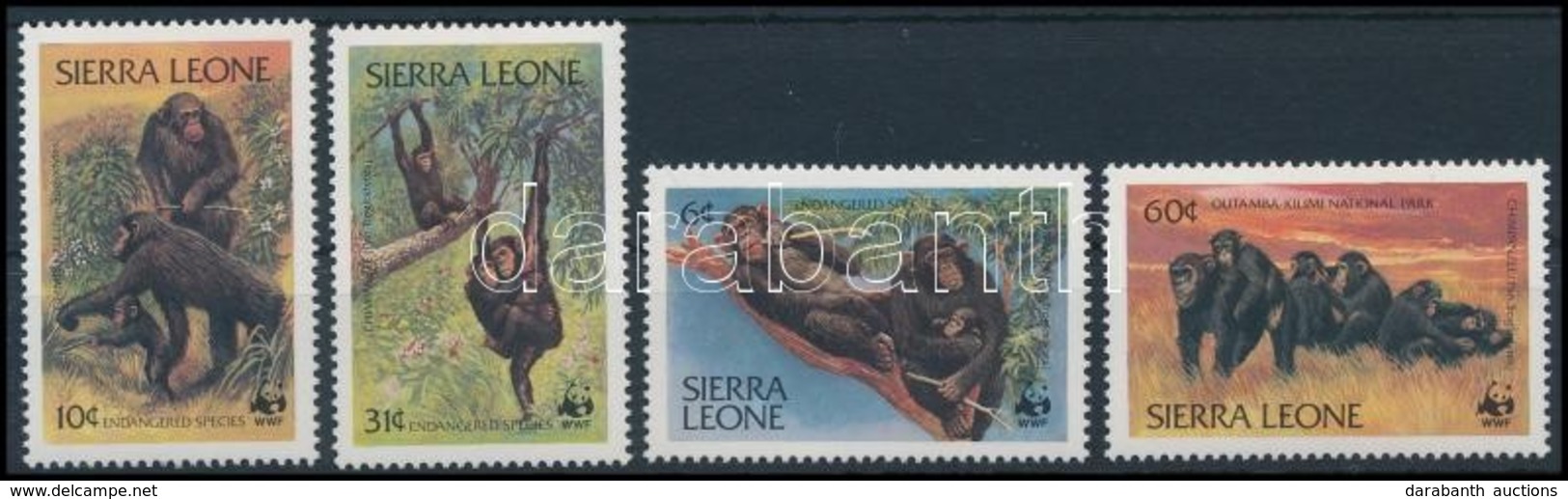 ** 1983 WWF: Csimpánz Sor,
WWF: Chimpanzee Set
Mi 713-716 - Otros & Sin Clasificación