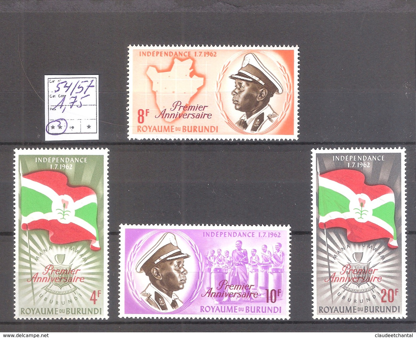 BURUNDI   N° 54/57 ** MNH - Neufs