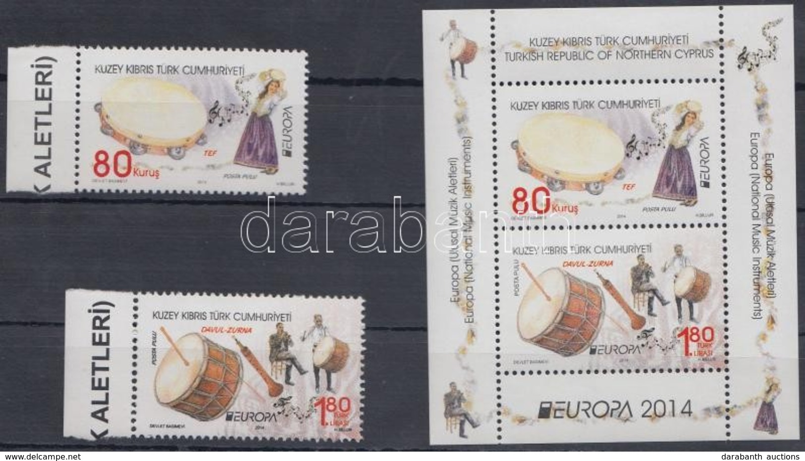 ** 2014 Europa CEPT Hangszerek ívszéli Sor + Blokk Mi 795-796 + 31 - Autres & Non Classés